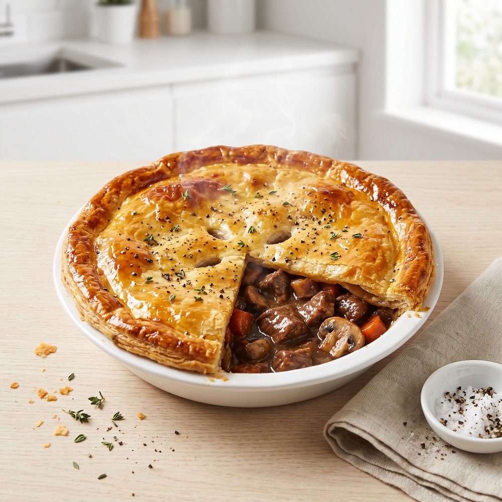 Guinness Beef and Mushroom Puff-Pastry Pie