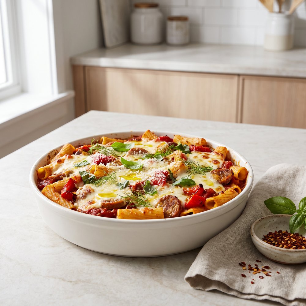Oven-Baked Rigatoni with Sausage and Fennel