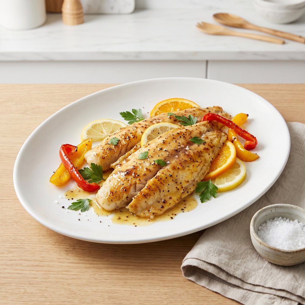 Baked Catfish with Dijon Citrus Glaze