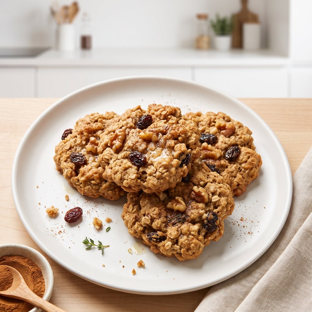 Low-Fat Eggless Oatmeal Cookies