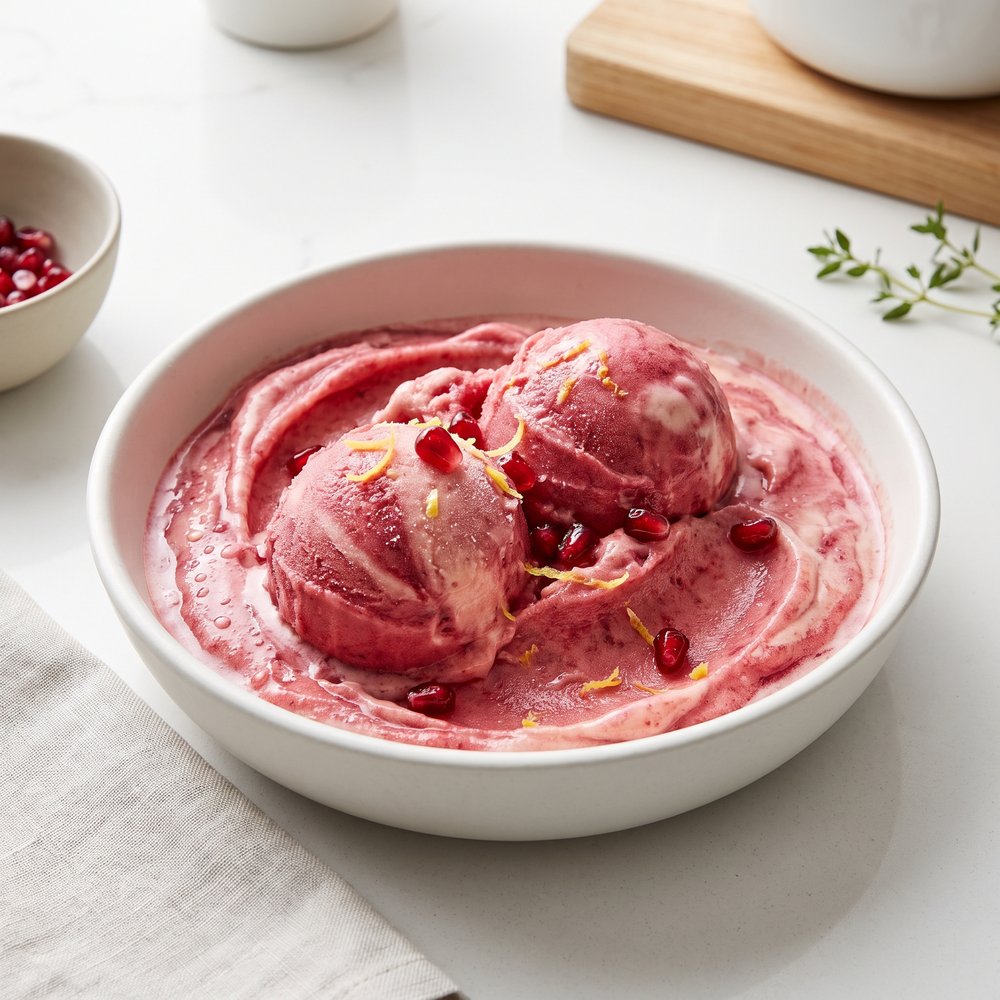 Tangy Pomegranate Cream Sherbet