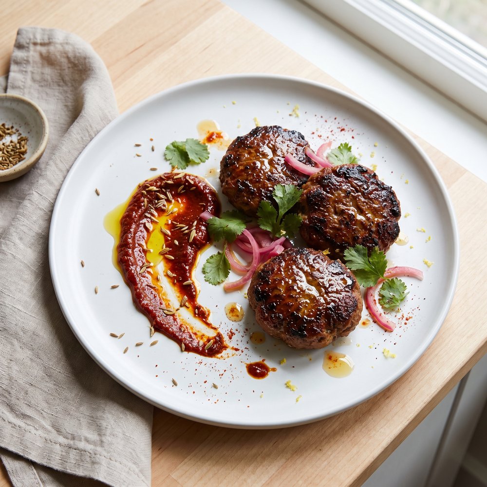 Spiced Lamb Merguez Burger Patties