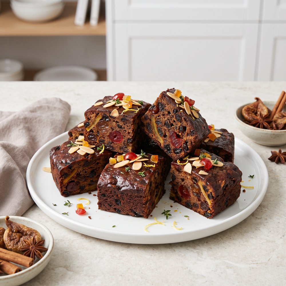 Deeply Spiced Dark Fruit Cake