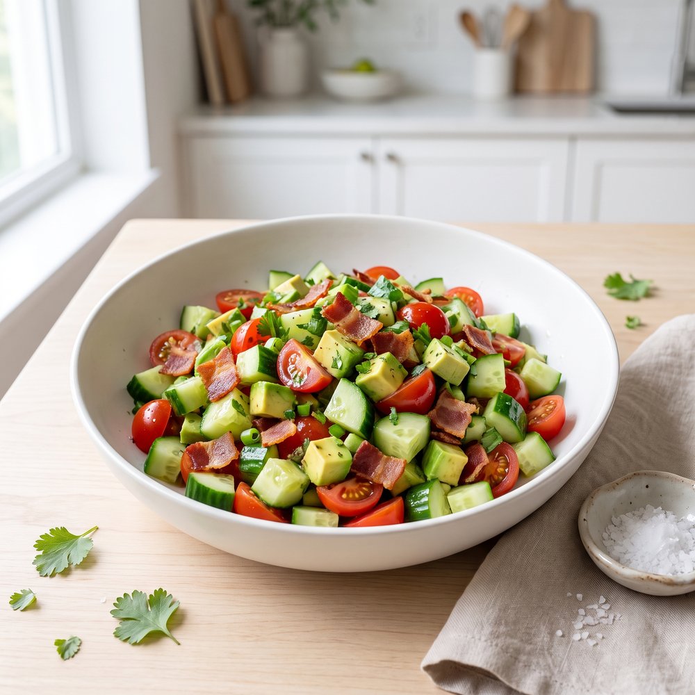 Avocado and Bacon Tossed Salad