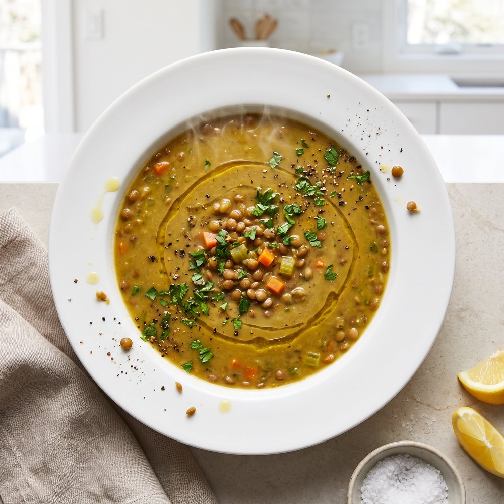 Lemony Lebanese Lentil Soup
