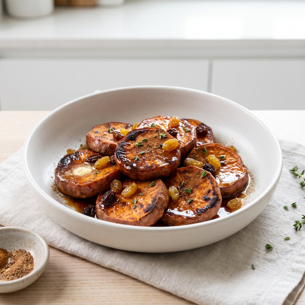 Brandy-Soaked Raisin Sweet Potatoes