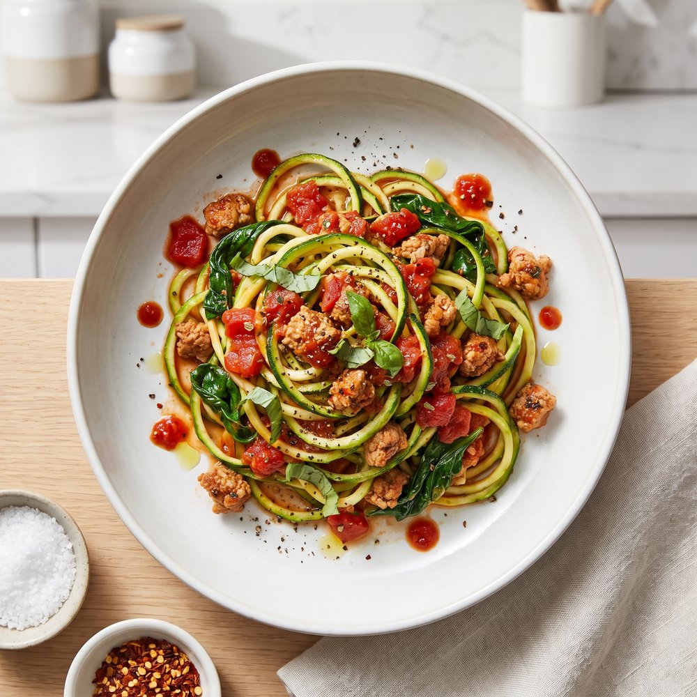 Ground Turkey Marinara with Zucchini Noodles