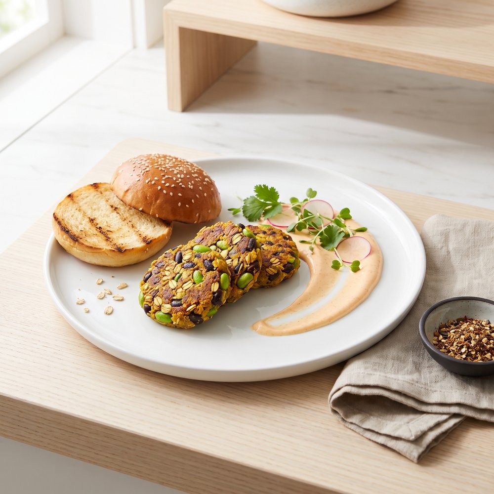 Edamame–Black Bean Veggie Patties