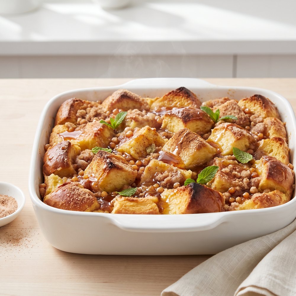 Baked Brioche French Toast Bake with Cinnamon Crumb