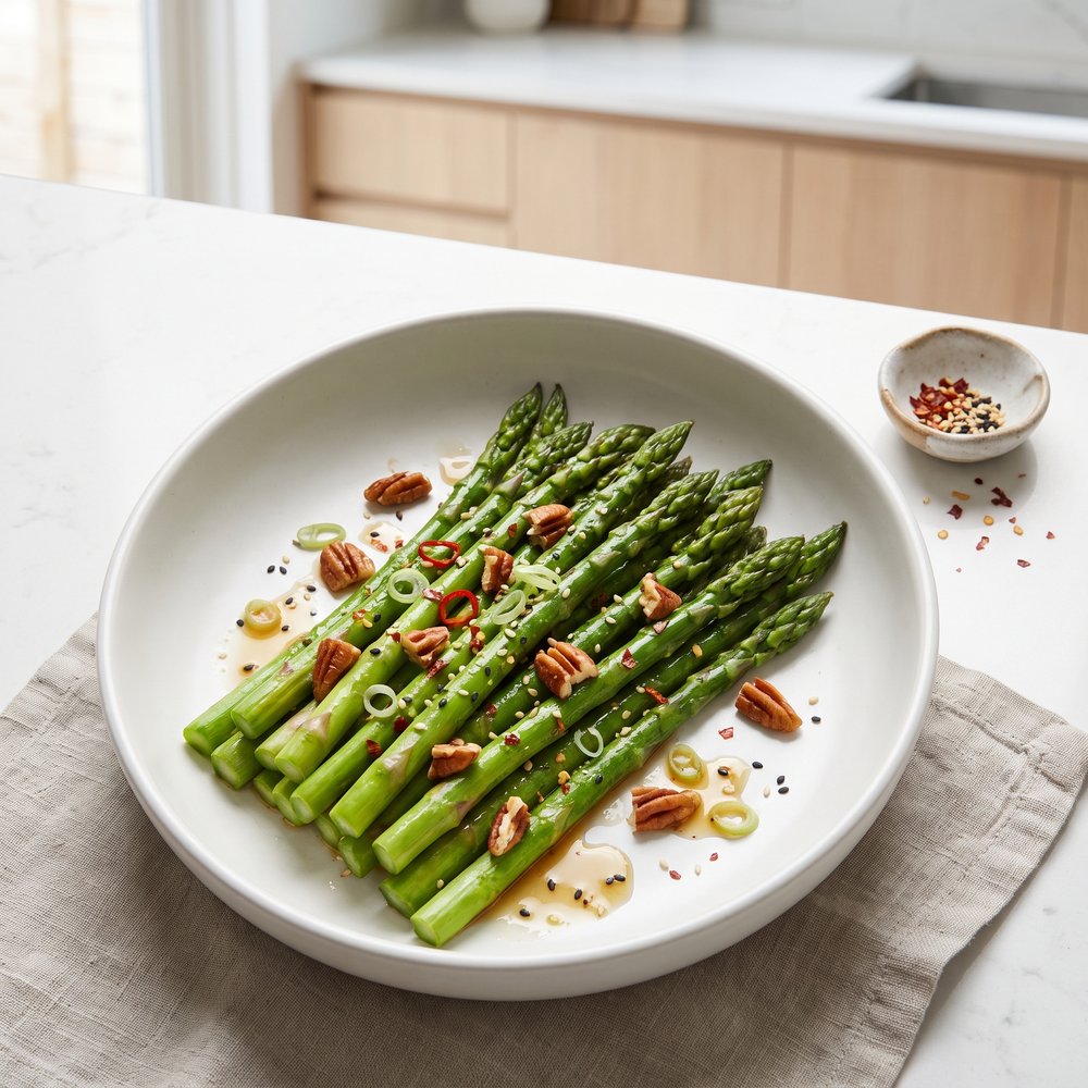 Asian-Style Asparagus Salad with Toasted Pecans
