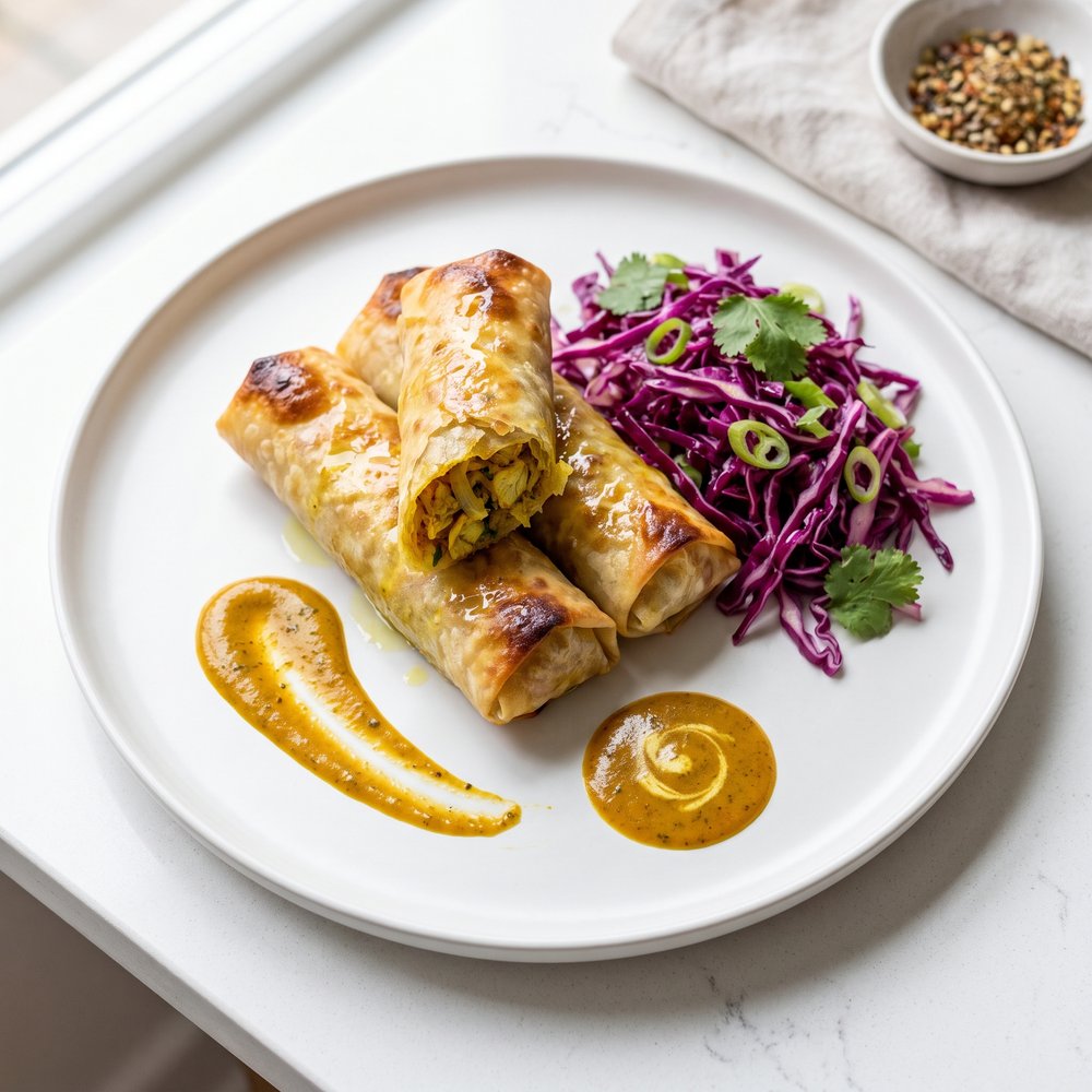 Easy Chicken Curry Egg Rolls