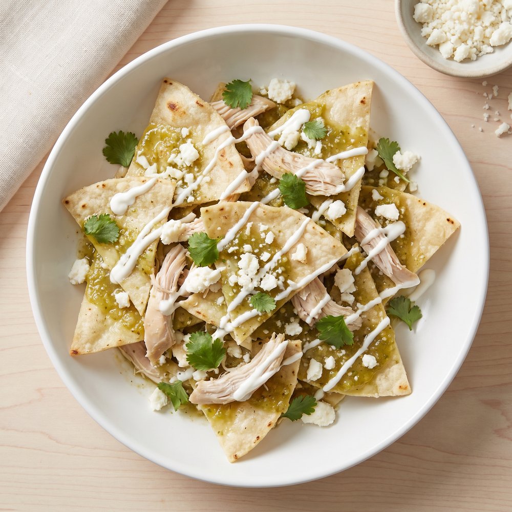 Chicken Chilaquiles with Green Salsa