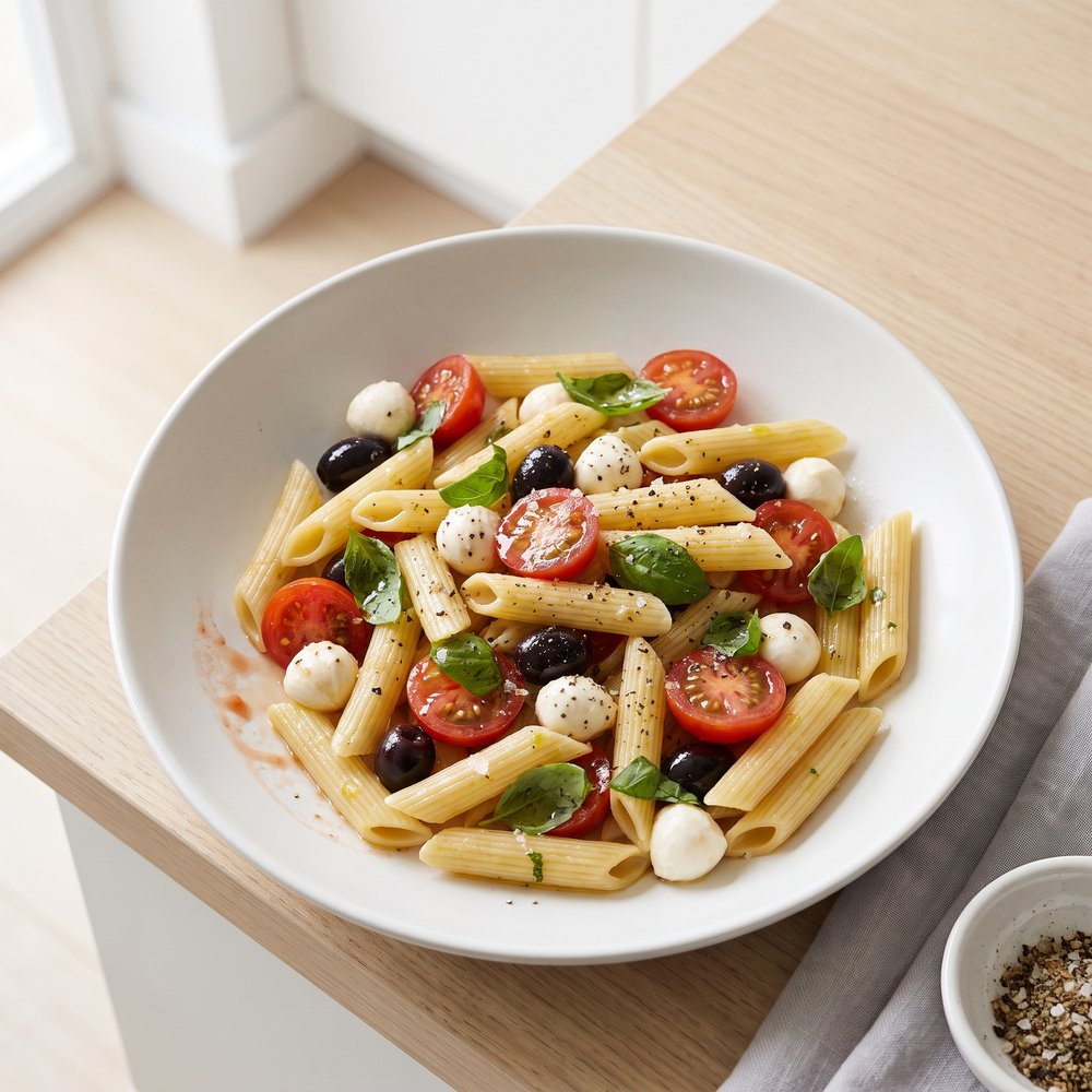 Penne, Tomato, and Mozzarella Salad