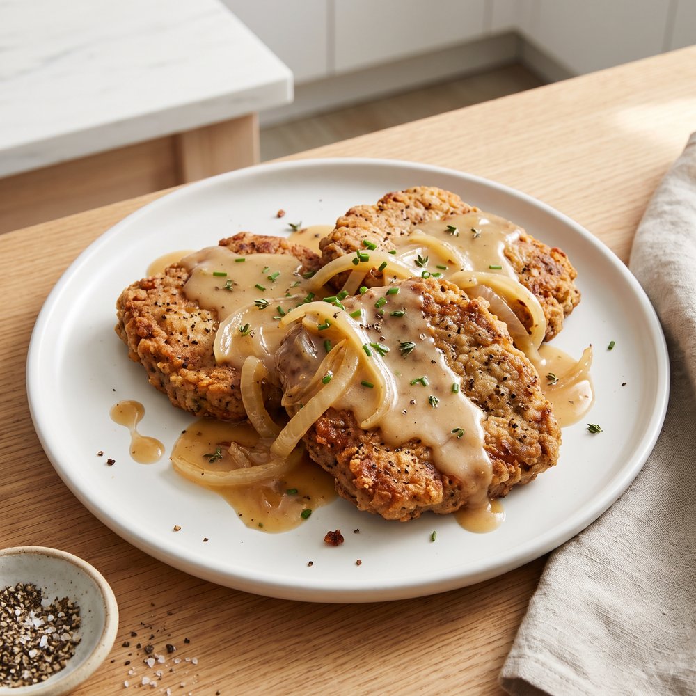 Chicken-Fried Cube Steaks with Vidalia Onion Gravy