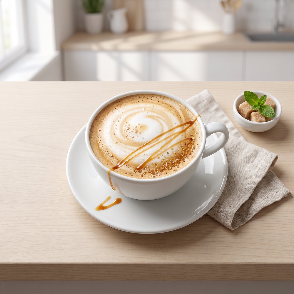 Caramel Latte Made at Home