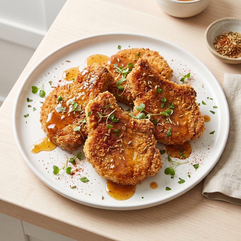 Maple-Mustard Canadian Pork Loin Chops