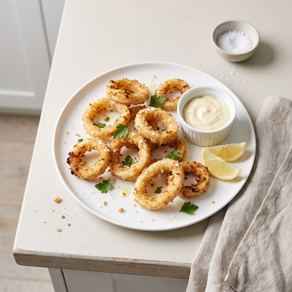 Crispy Air-Fried Calamari Rings