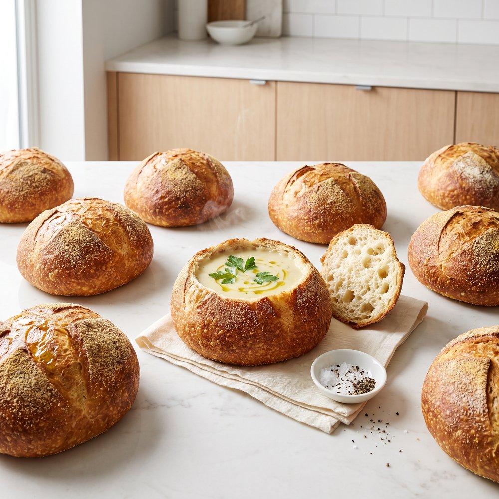 Crusty Italian Bread Bowls