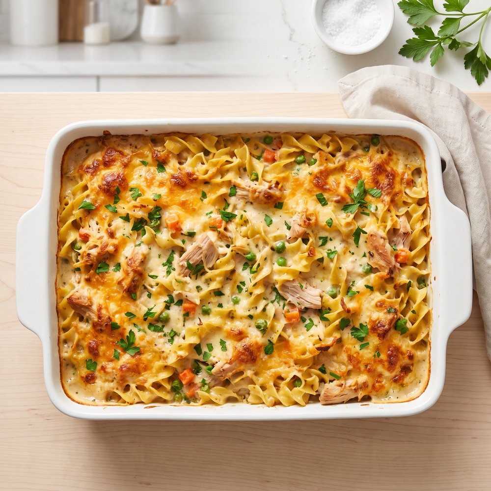 Comforting Chicken Noodle Bake