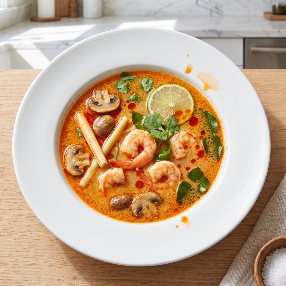 Thai Tom Yum Goong (Hot-and-Sour Shrimp Soup)