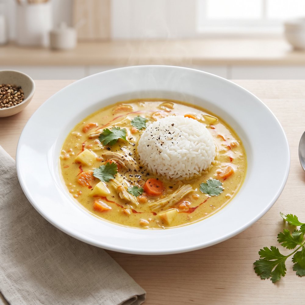 Mulligatawny Soup with Chicken and Rice