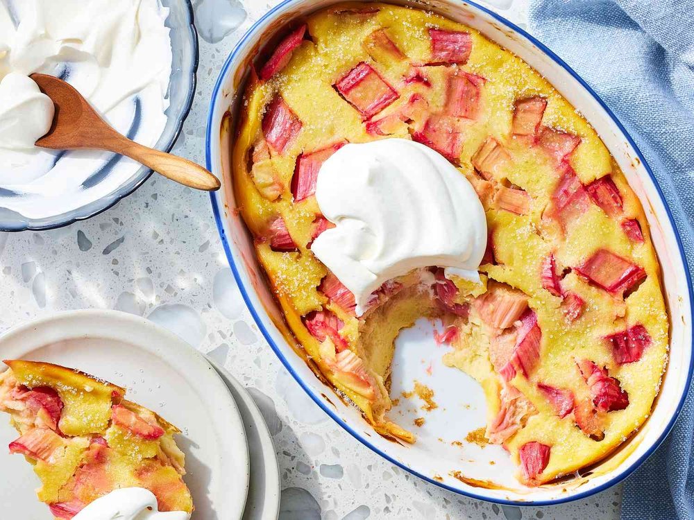 Buttermilk Rhubarb Clafoutis