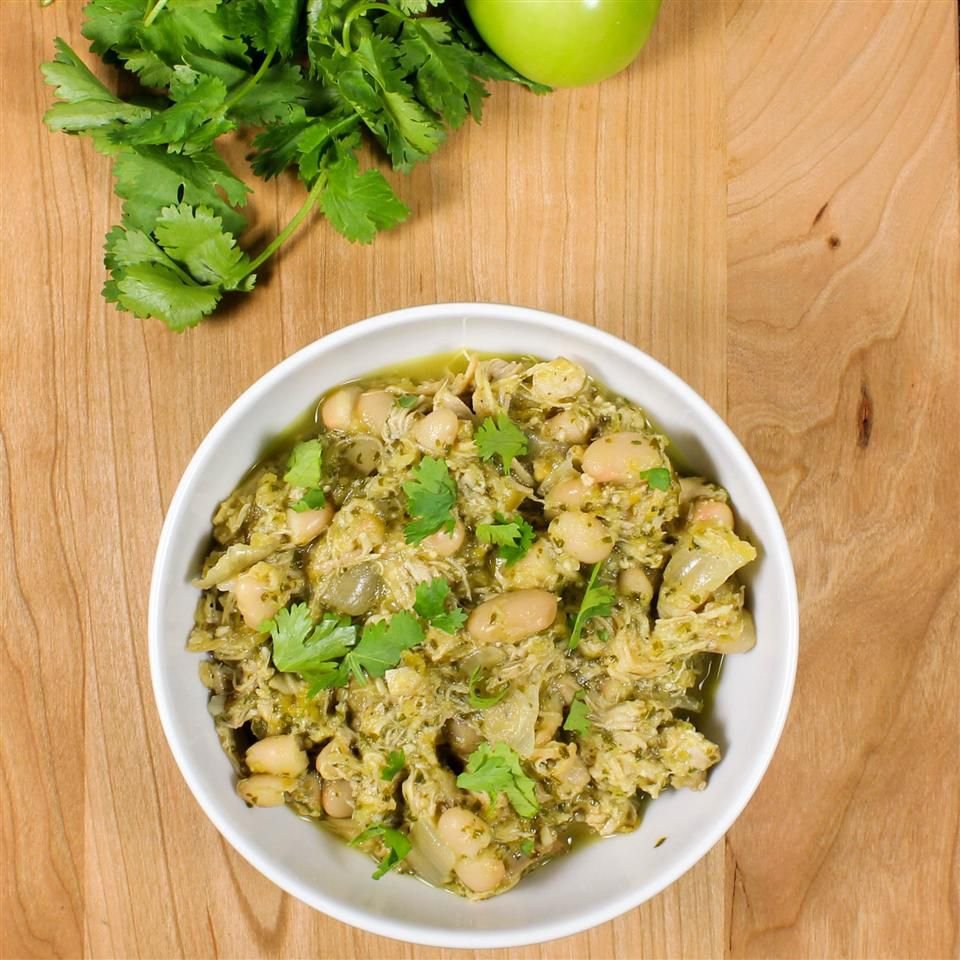Crockpot Green Chile Chicken with Tomatillo Sauce