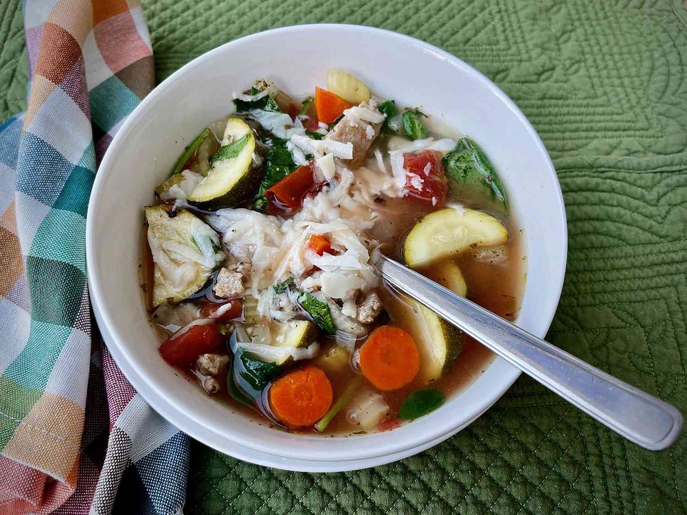 Crockpot Ground Turkey and Veggie Soup