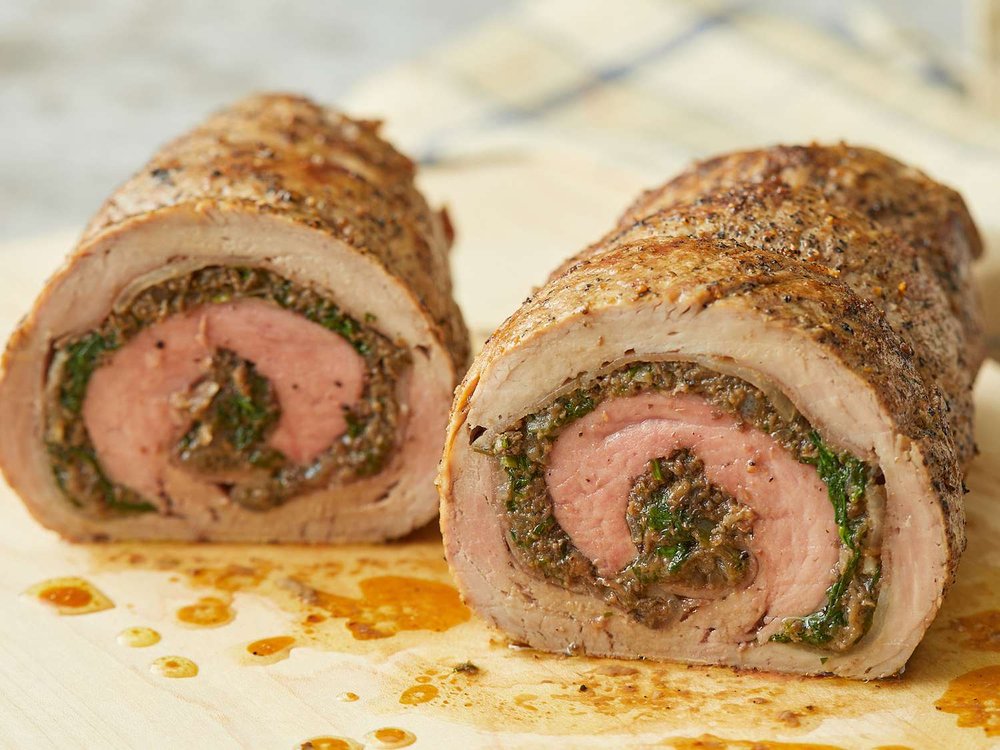 Prosciutto-Layered Stuffed Pork Tenderloin