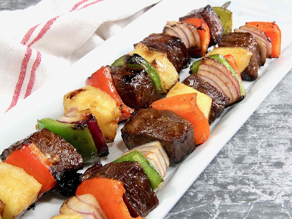 Pineapple Teriyaki Beef Skewers